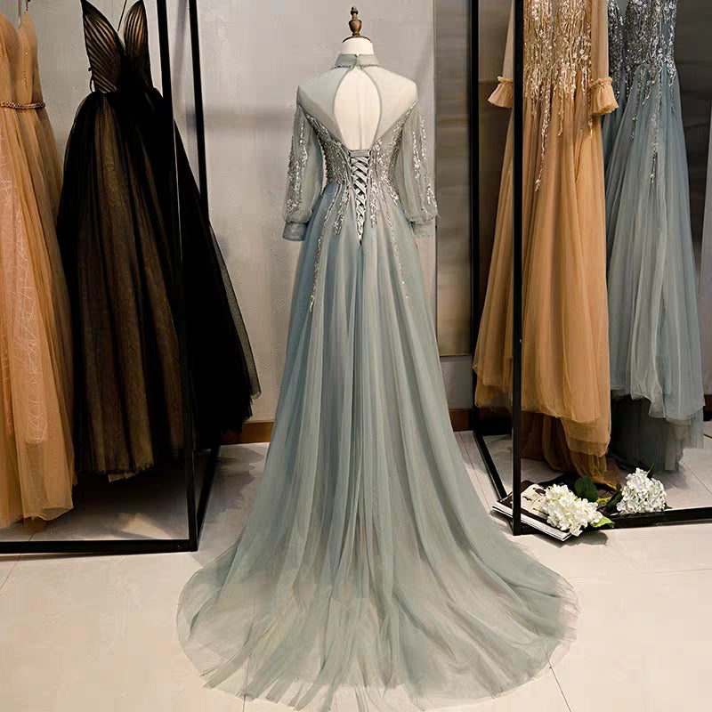 Bridesmaids new banquet long sleeves can usually wear fairy-like dream dress birthday evening dress