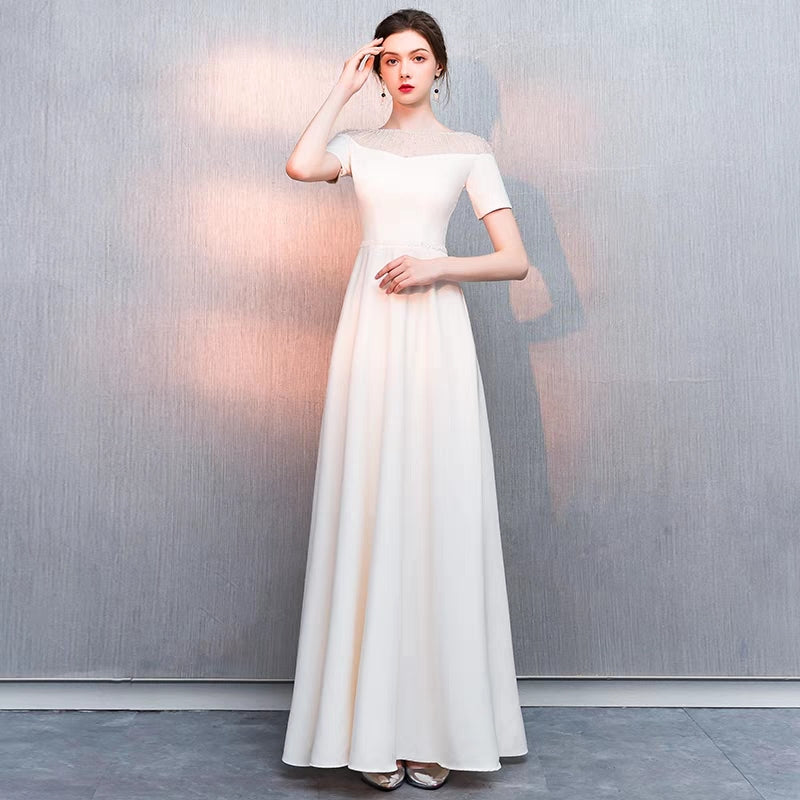 Wedding Dress girl fashion new banquet noble host long temperament thin birthday party dress