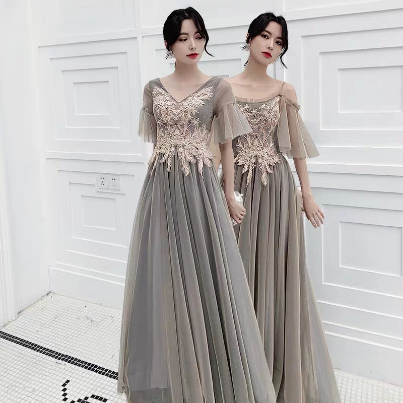 Sister group bridesmaid dressing with the same paragraph temperament 2019 new winter slim long paragraph usually wear dress female