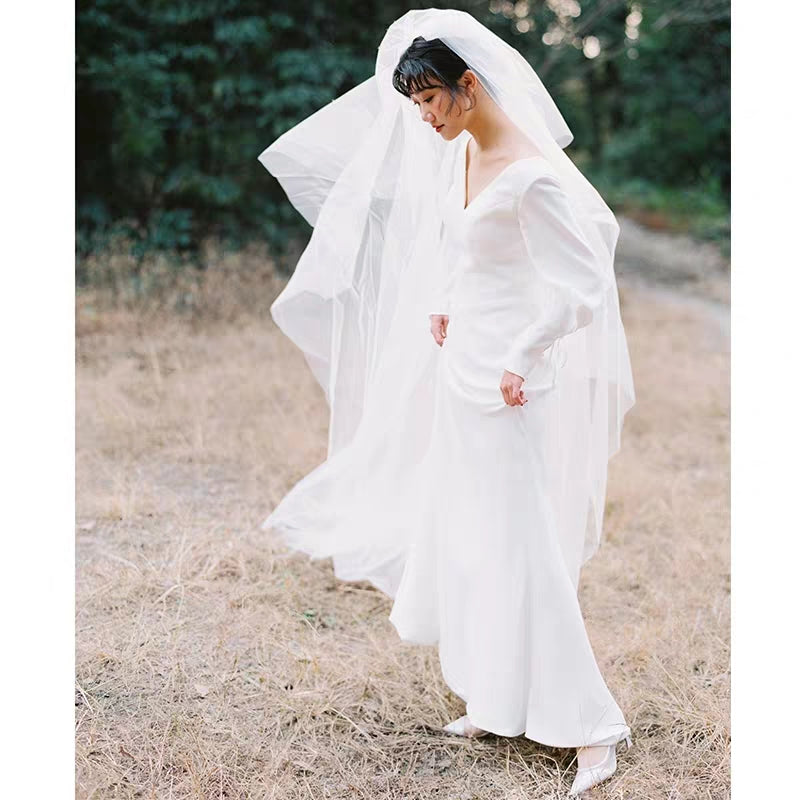 French light wedding dress new bridal travel shooting Sen department simple go out sexy sexy backless dress dress