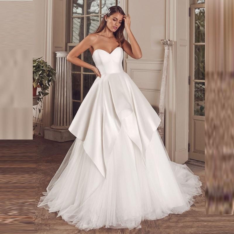 New Wedding Dress Simple Satin French Smear Chest Thin Princess Super Ame_handmadesg New Wedding Dress Simple Satin French Smear Chest Thin Princess Super Ame_handmadesg