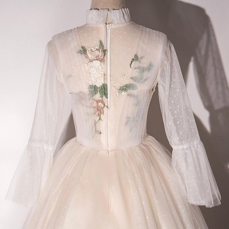 Wedding Dress small poncho skirt presides over a long performance of vocal music test students beautiful solo stage dress