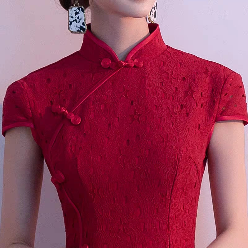 Cheongsam toast clothing 2020 new summer wedding engagement dress female back door bride small dress everyday can usually wear