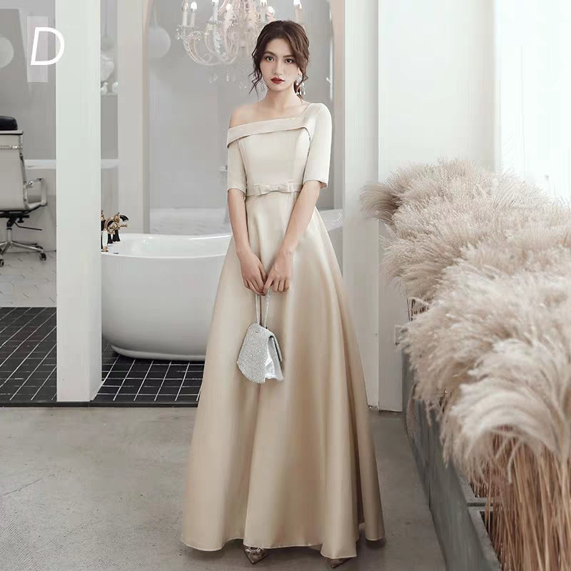 Chorus performance costume evening dress dress female fairy temperament host autumn and winter long skirt female slim bridesmaid dress