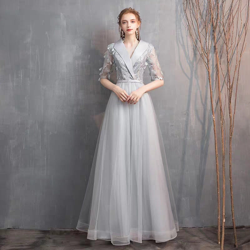Bridesmaid dress 2019 new autumn slimming girlfriends banquet hosted ladies temperament long birthday party dress