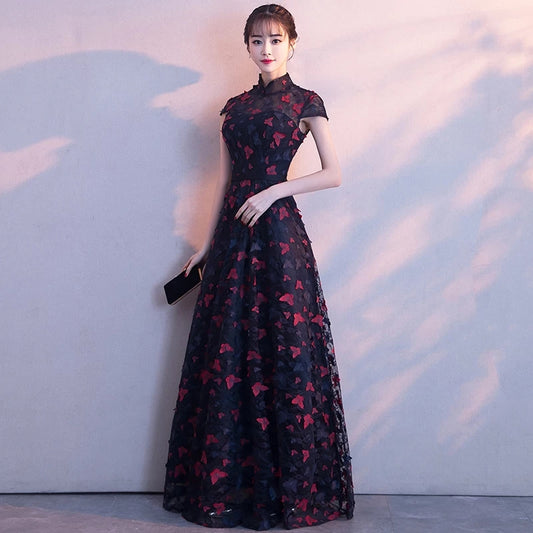 Improved version of cheongsam dress autumn elegant female long temperament low collar Chinese style fashion girl dress young models