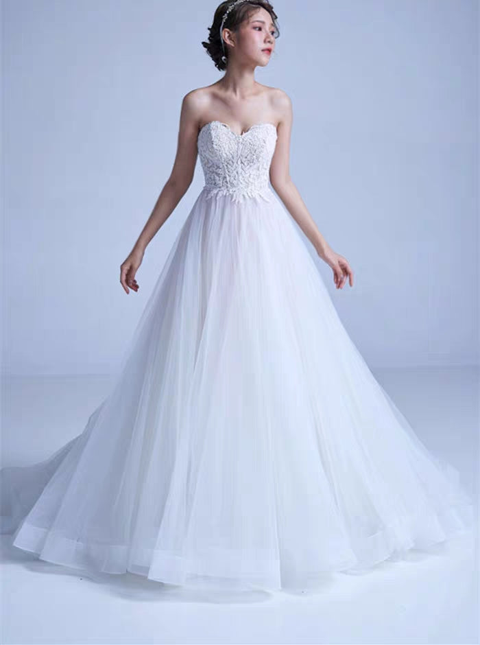 Mori light wedding dress new simple bra high waist thin wedding dress lawn brigade pat beach skirt drag tail