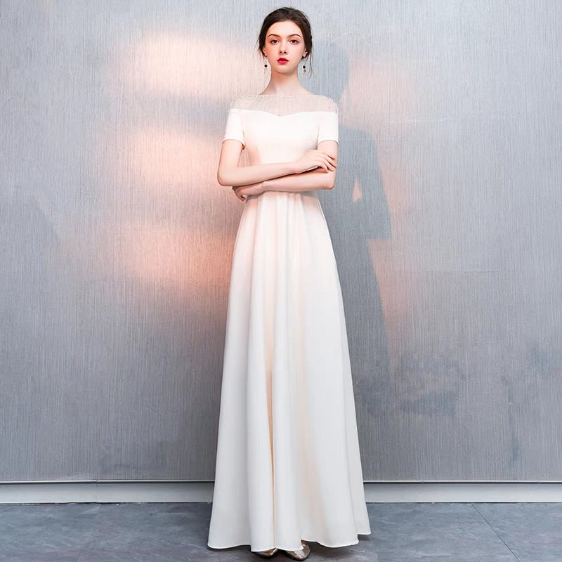 Wedding Dress girl fashion new banquet noble host long temperament thin birthday party dress