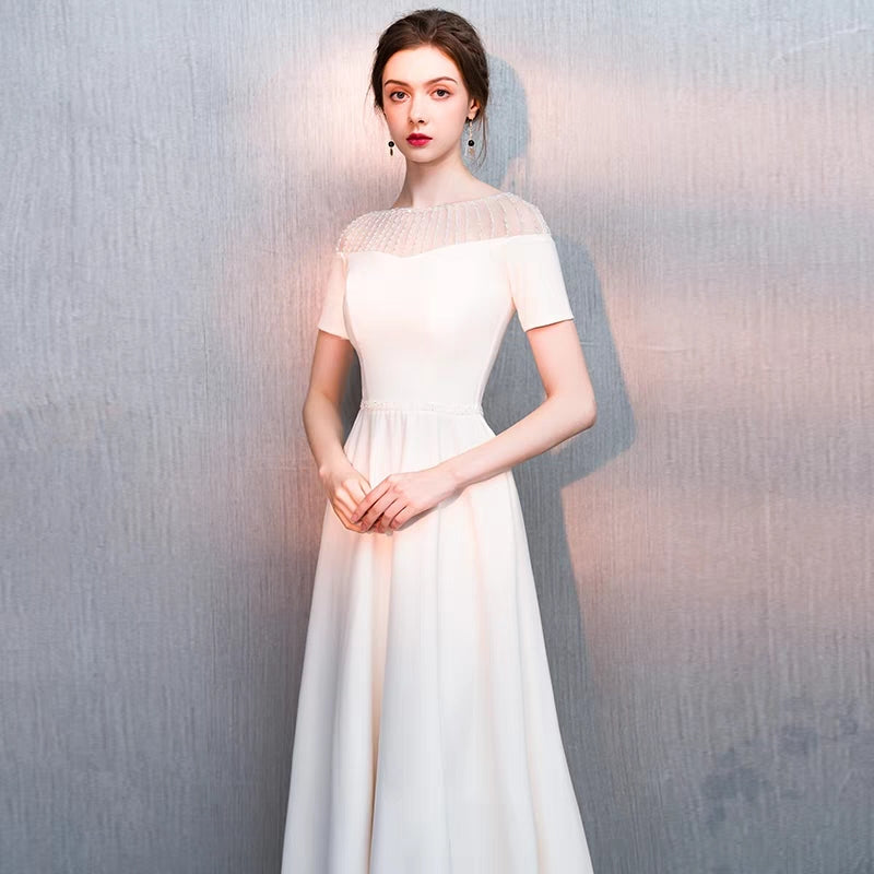Wedding Dress girl fashion new banquet noble host long temperament thin birthday party dress