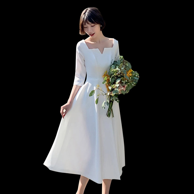 French light wedding dress new bride wedding out of the yarn brigade patting sen simple satin art test daily dress