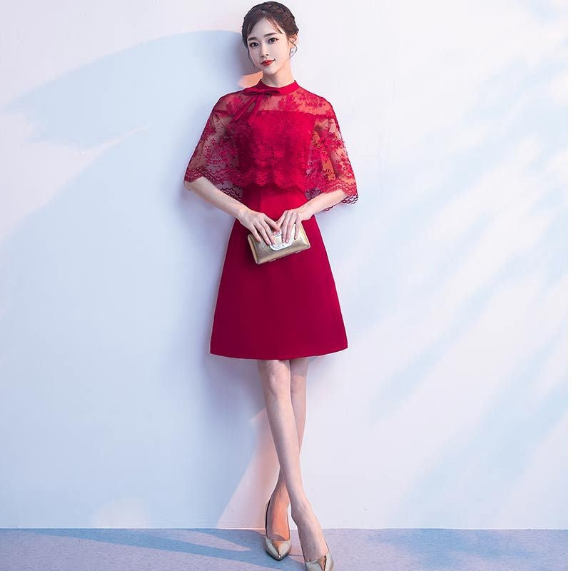 Toast Bride Wedding New Thin Evening Dress Ladies Temperament Small Dress Female