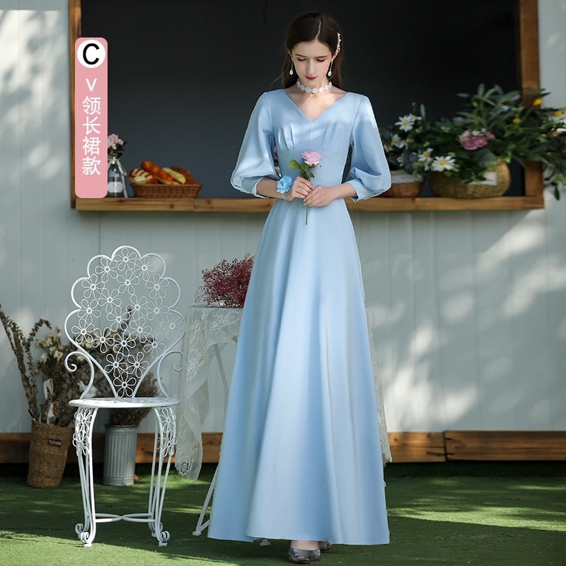 Bridesmaid Dress Beautiful Chiffon Dress Party Dress Women Long Dinner Dress Prom Dress Women Gown 0008