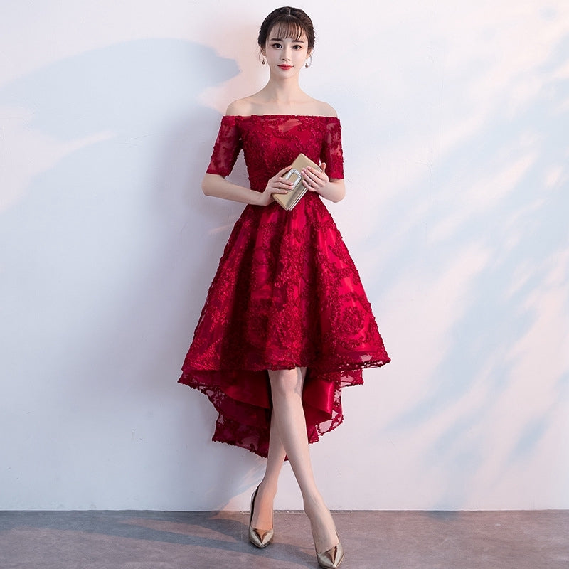 Toast Bride Wedding New Thin Evening Dress Ladies Temperament Small Dress Female