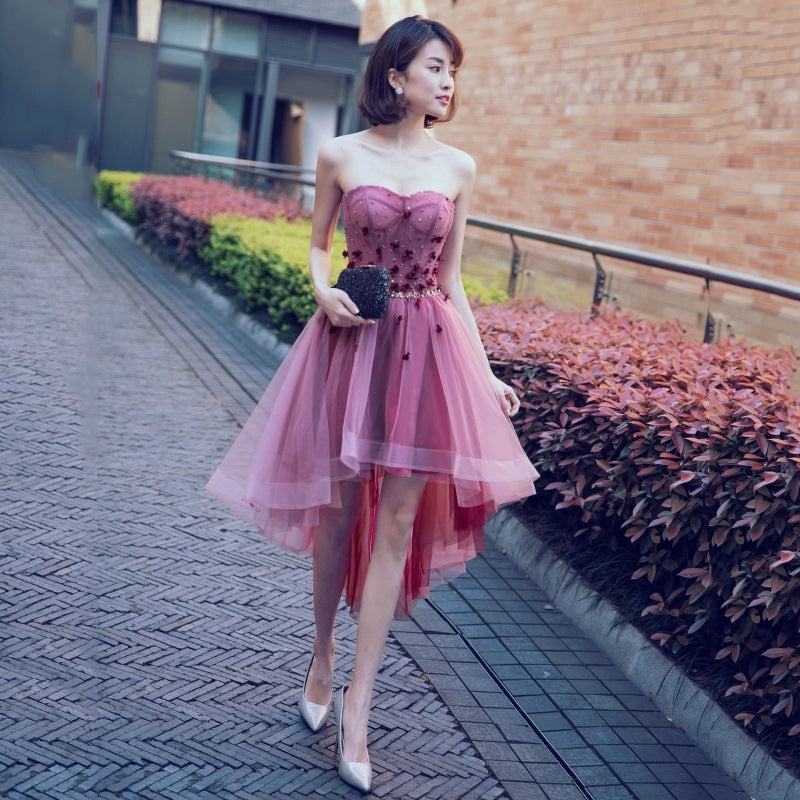 banquet evening dress female short elegant wedding bridal toast dress