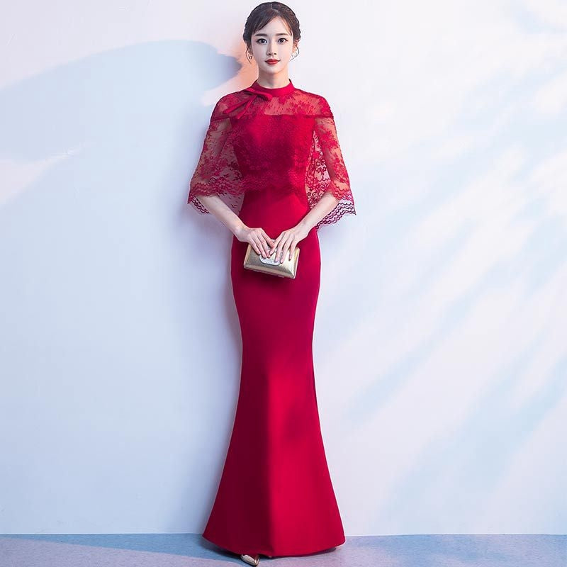 Toast Bride Wedding New Thin Evening Dress Ladies Temperament Small Dress Female