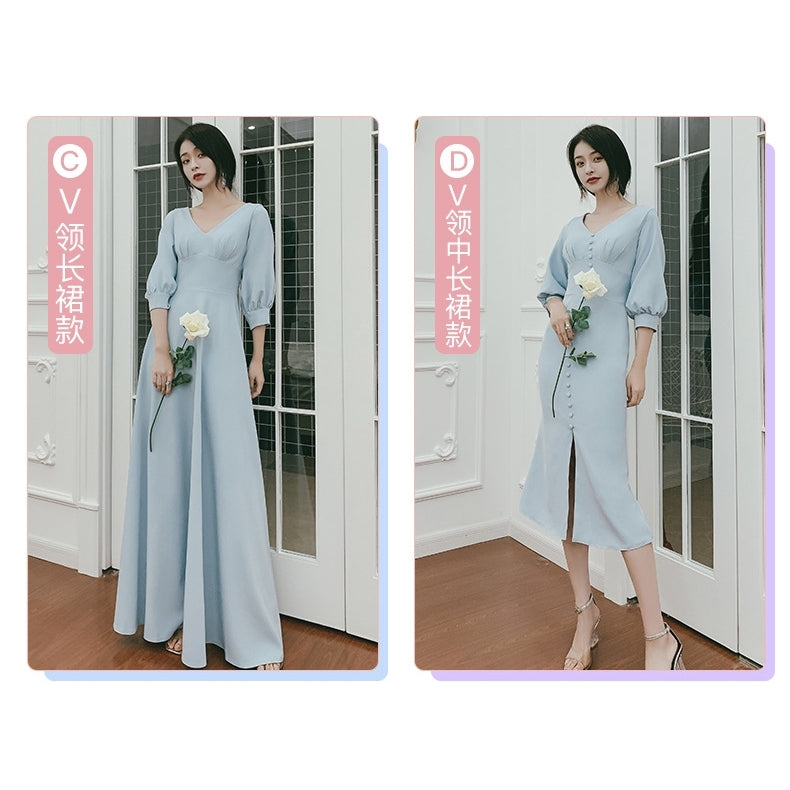 Beautiful Light Moran Bridesmaid Dress Female Winter Bridesmaid Dress Fairy
