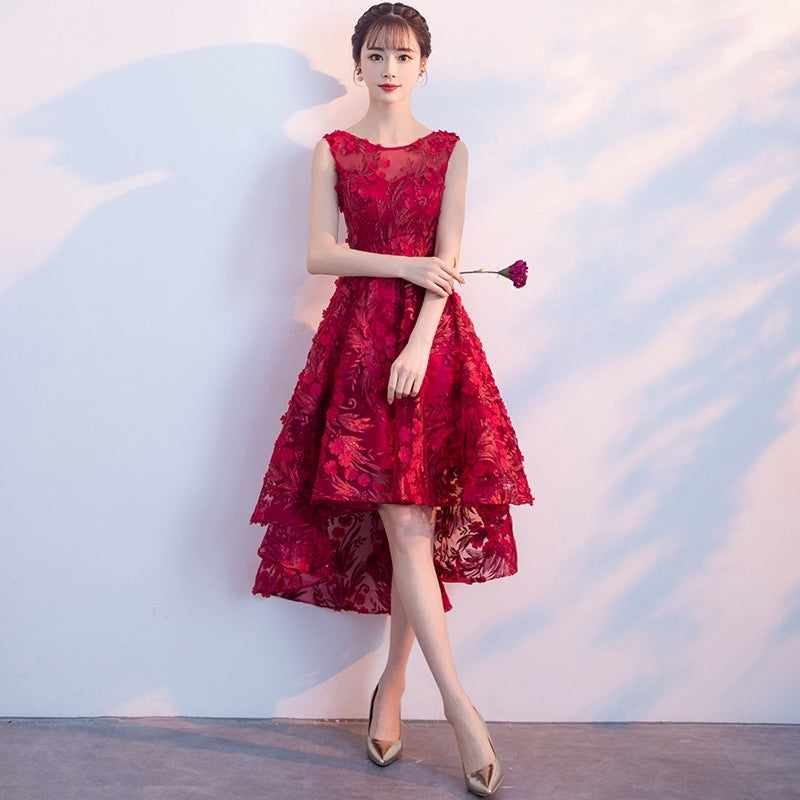 Toast Bride Wedding New Thin Evening Dress Ladies Temperament Small Dress Female