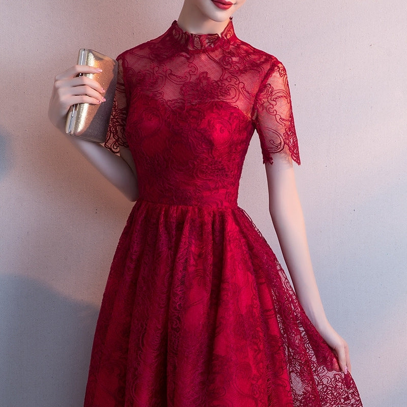 Toast Bride Wedding New Thin Evening Dress Ladies Temperament Small Dress Female