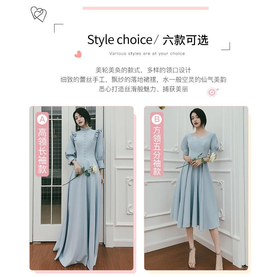 Beautiful Light Moran Bridesmaid Dress Female Winter Bridesmaid Dress Fairy