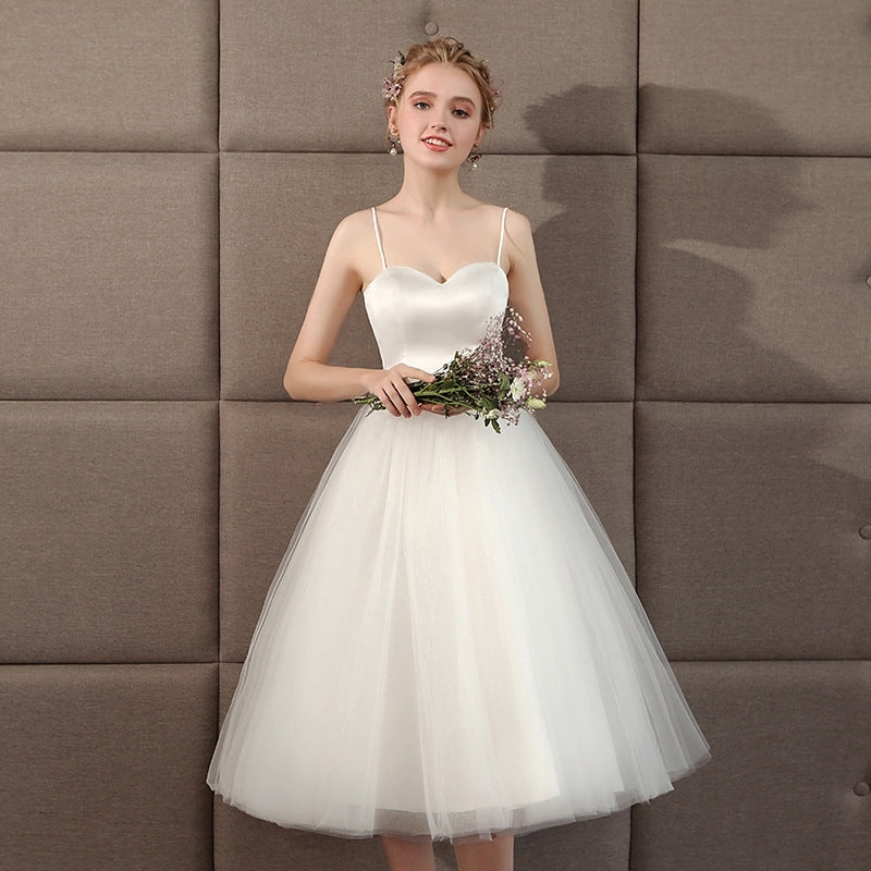 wedding dress bridesmaid dress sling short department of travel