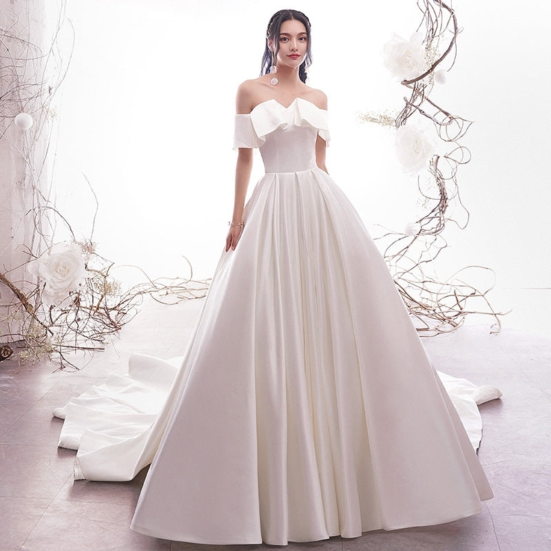 Bride French Hepburn Simple Thin Word Shoulder Female Luxury Mop