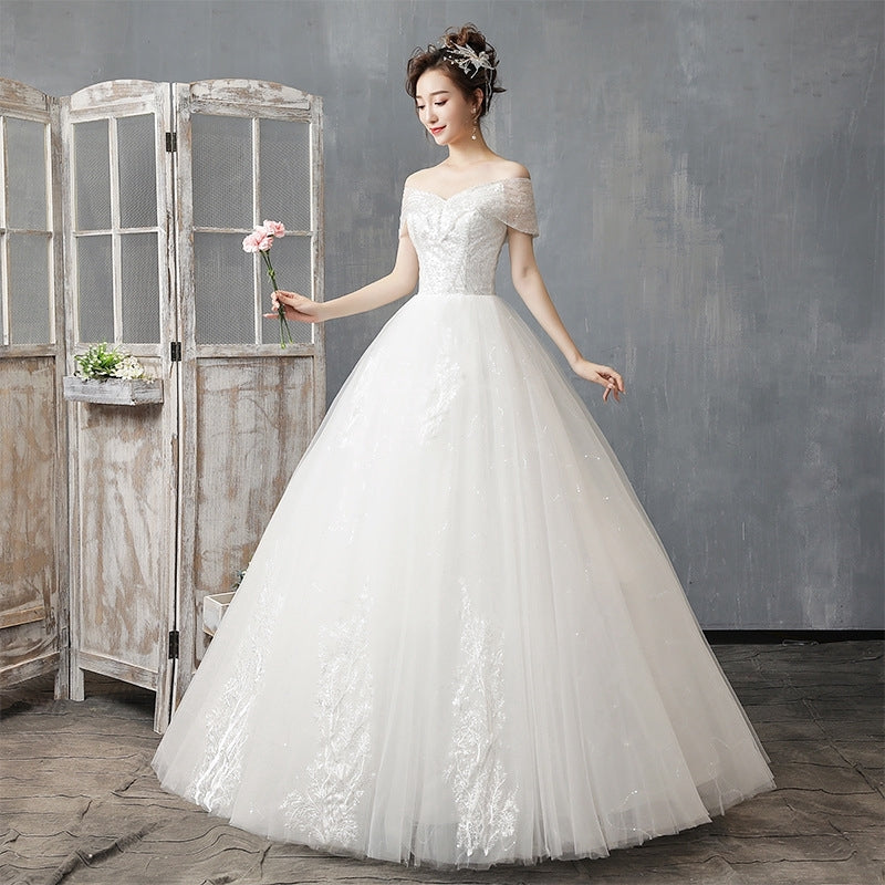 white off shoulder wedding dresses palace thin
