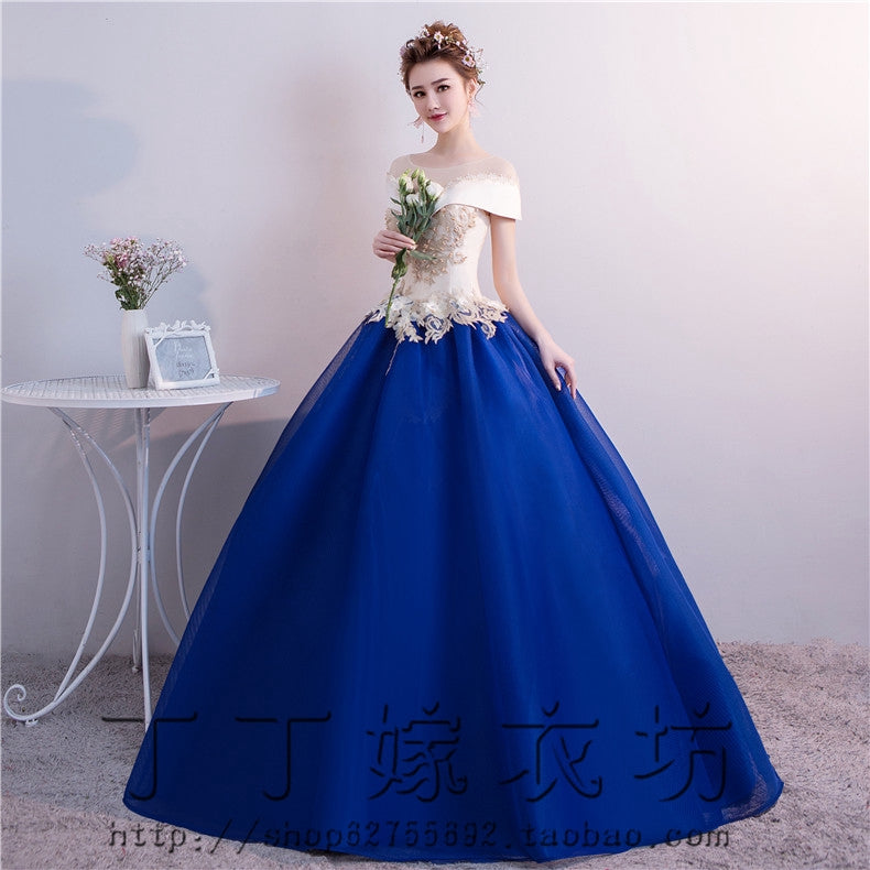 dress female pompous skirt long vocal art examination dress host annual meeting evening dress pompous skirt