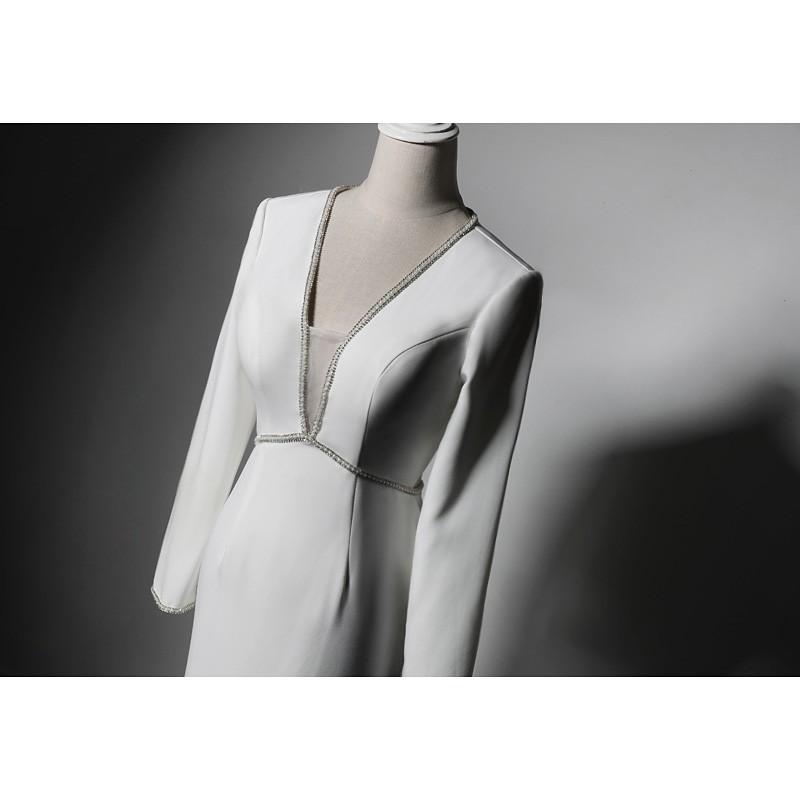 Long-Sleeve V-Neck ROM Gown