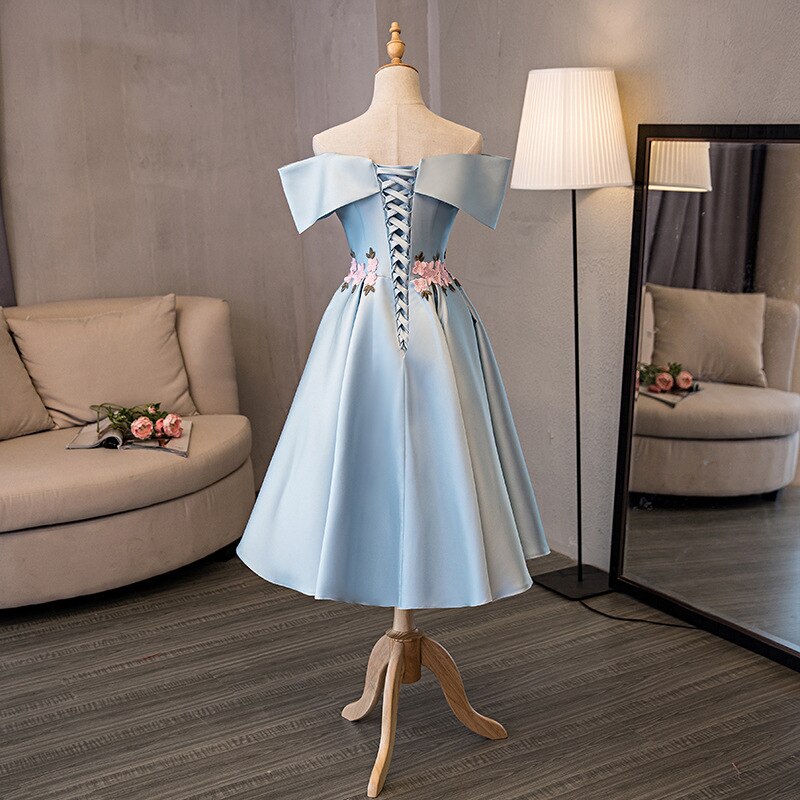 Elegant Students Princess off the Shoulder Dress Party Art Solo Embroidered Dames Jurken Haute Couture Noble GownBirthday A221
