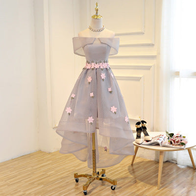 Elegant Students Princess off the Shoulder Dress Party Art Solo Embroidered Dames Jurken Haute Couture Noble GownBirthday A221