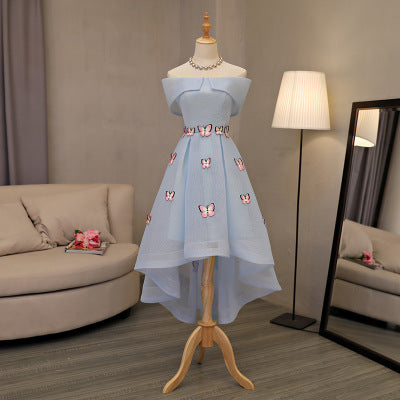 Elegant Students Princess off the Shoulder Dress Party Art Solo Embroidered Dames Jurken Haute Couture Noble GownBirthday A221