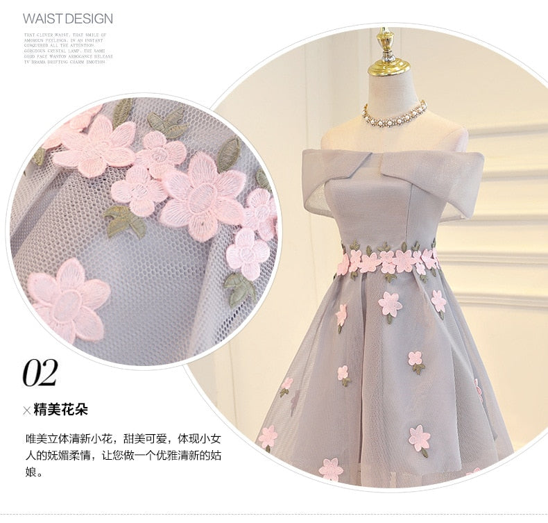 Elegant Students Princess off the Shoulder Dress Party Art Solo Embroidered Dames Jurken Haute Couture Noble GownBirthday A221