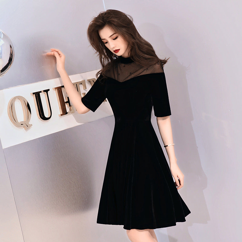 Fashion Mesh Neckline Sexy Slim Party Dress Evening Dress Female Chinese Dresss Improved Cheongsam Size S-XXL