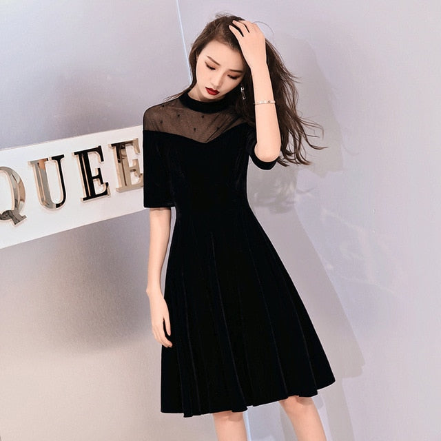 Fashion Mesh Neckline Sexy Slim Party Dress Evening Dress Female Chinese Dresss Improved Cheongsam Size S-XXL