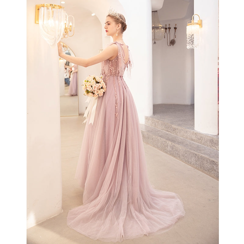 Angel troue rok, blomme pienk bruid roosterbrood aandete partytjie jaarlikse troue rok 6676. | Amehandmadesg