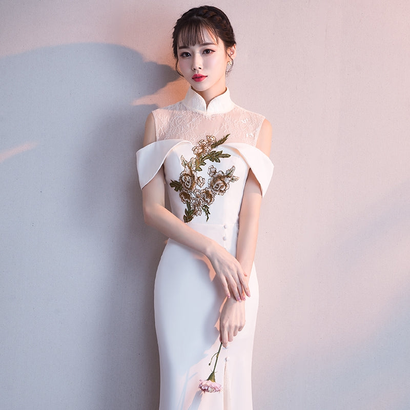 evening dress dress women 2020 new banquet noble elegant temperament sexy fishtail long model can usually wear.