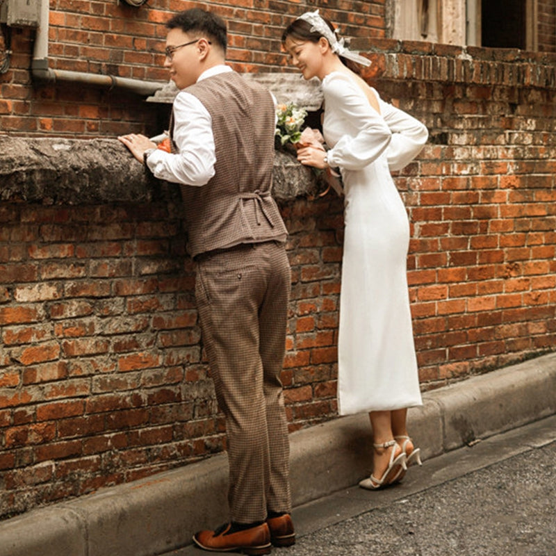 Off-Shoulder Satin Trumpet ROM Gown