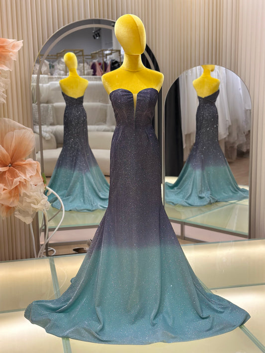 EG-AME-10007 EVENING GOWN PREMIUM FABRIC SIZE XS BUST 82 WAIST 65