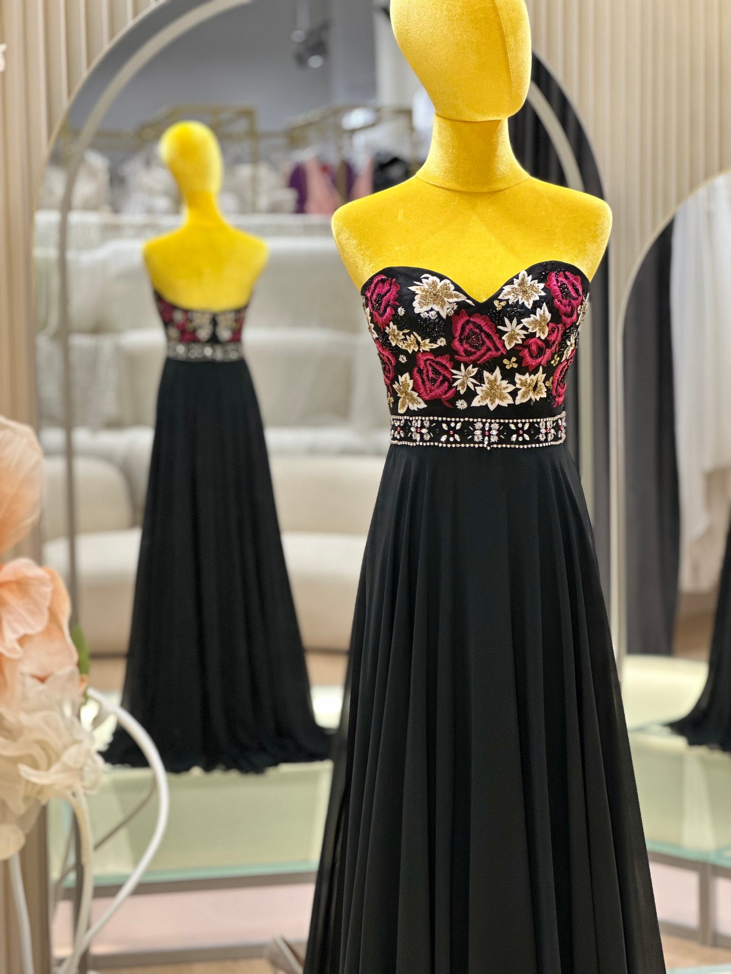 Noir Opulence Beaded Premium Evening Gown | Ready-to-Wear