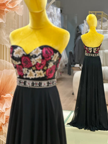 Noir Opulence Beaded Premium Evening Gown | Ready-to-Wear