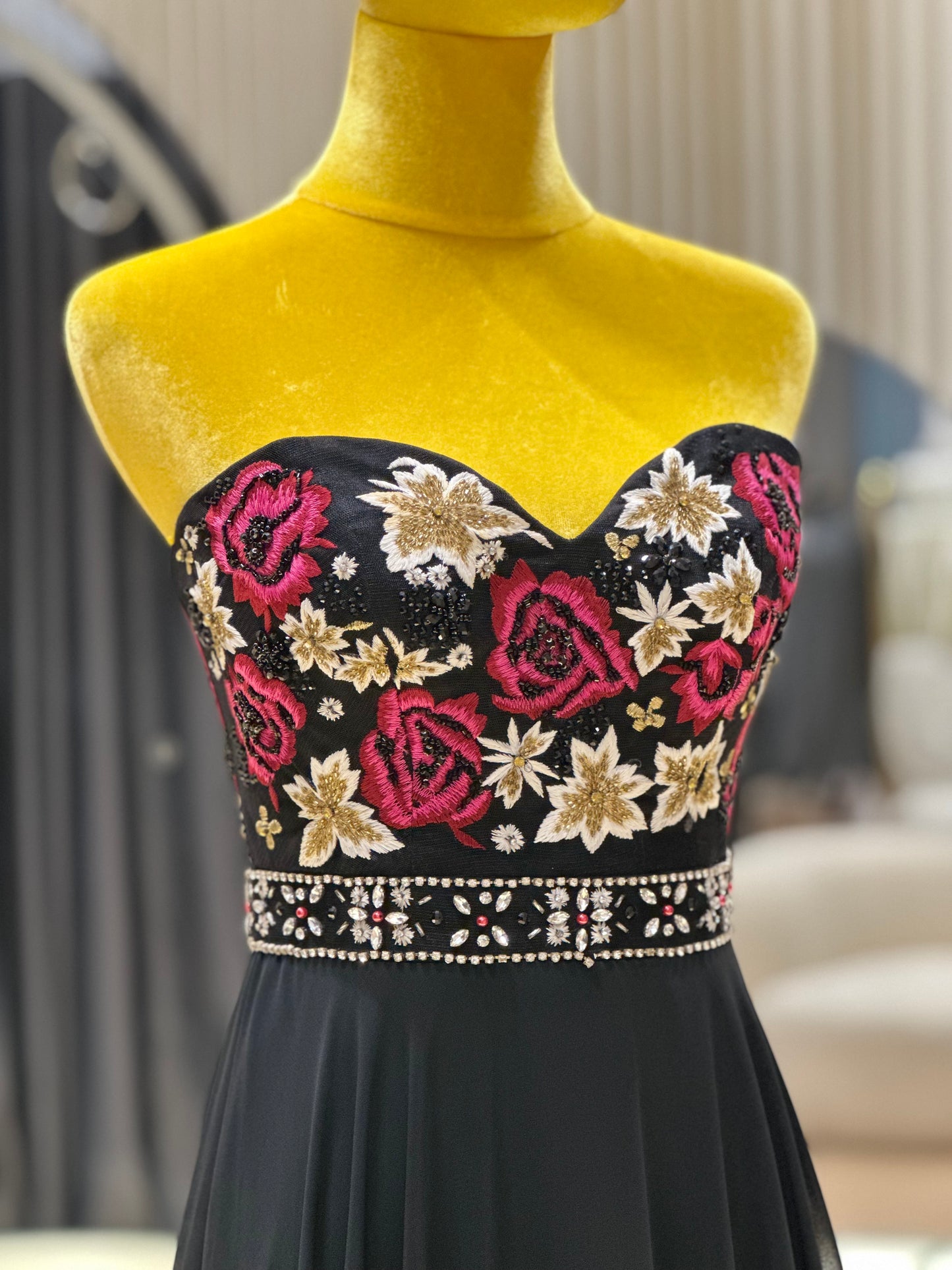 Noir Opulence Beaded Premium Evening Gown | Ready-to-Wear