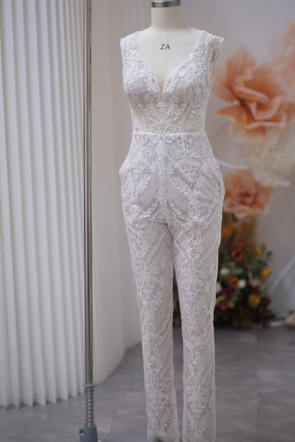BG-WED-AME-10092 WEDDING GOWN LUX FABRIC FULL LACE SIZE S BUST 84 WAIST 67