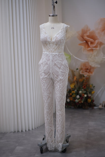BG-WED-AME-10092 WEDDING GOWN LUX FABRIC FULL LACE SIZE S BUST 84 WAIST 67