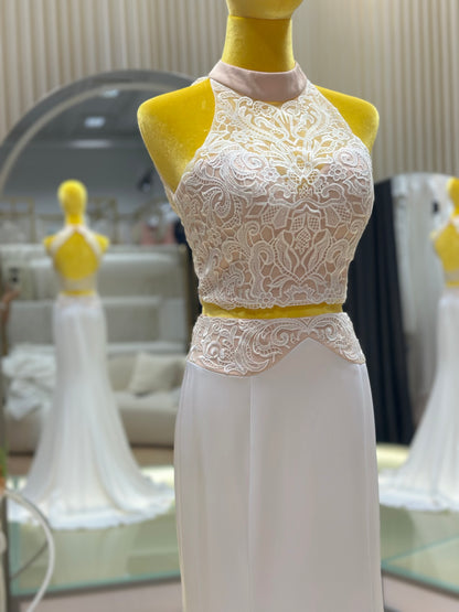 BG-WED-AME-10103 WEDDING GOWN PREMIUM FABRIC HALF LACE SIZE M BUST 84 WAIST 70