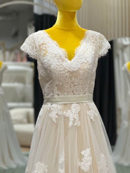 BG-WED-AME-10108 WEDDING GOWN FABRIC FULL LACE SIZE XL BUST 93 WAIST 75