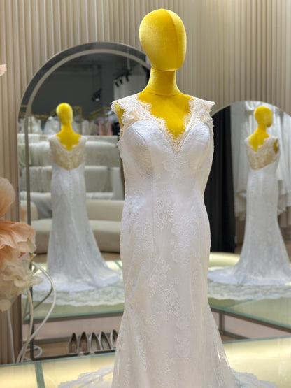 BG-WED-AME-10109 WEDDING GOWN FABRIC FULL LACE SIZE 4XL BUST 107 WAIST 85