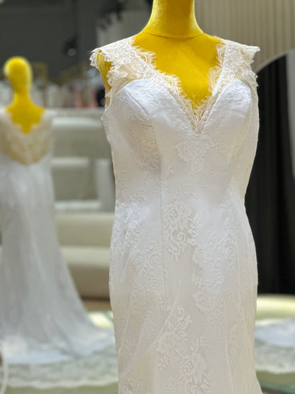 BG-WED-AME-10109 WEDDING GOWN FABRIC FULL LACE SIZE 4XL BUST 107 WAIST 85