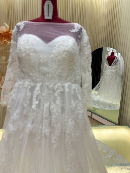 BG-WED-AME-10110 WEDDING GOWN PREMIUM FABRIC FULL LACE BUST 136 WAIST 122