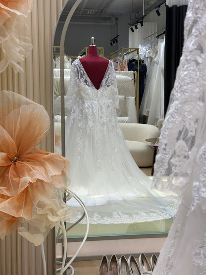 BG-WED-AME-10110 WEDDING GOWN PREMIUM FABRIC FULL LACE BUST 136 WAIST 122