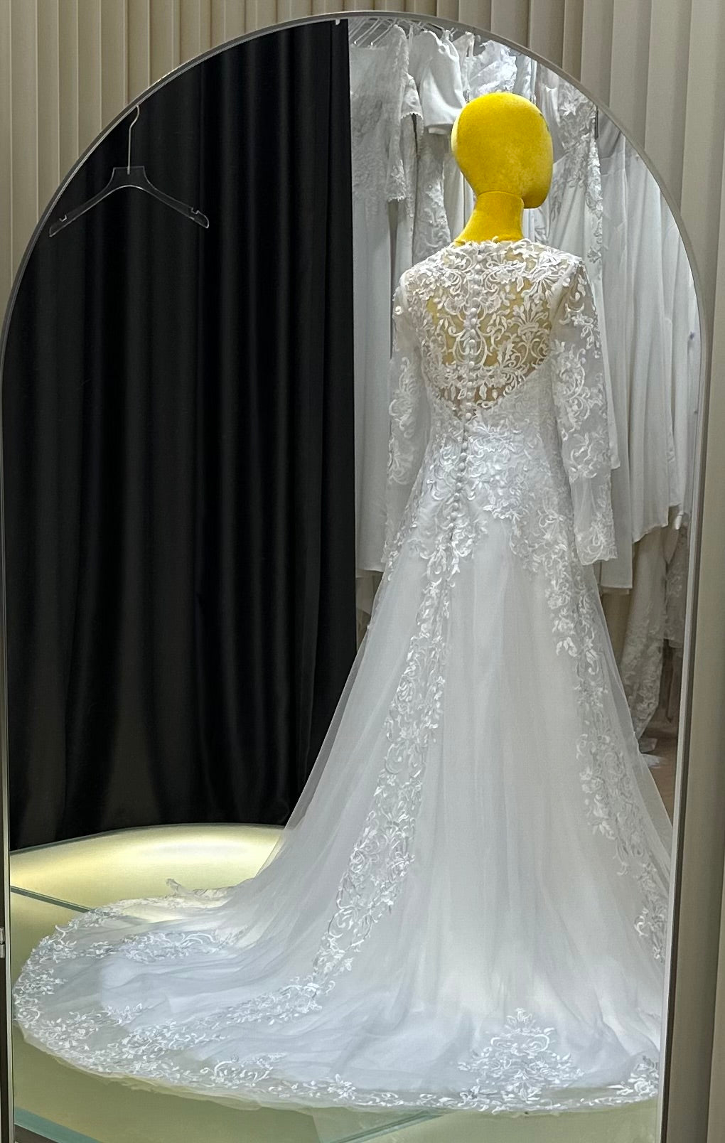 BG-WED-AME-10113 WEDDING GOWN FABRIC FULL LACE SIZE 3XL BUST 97 WAIST 81